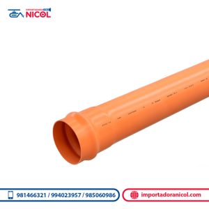 Tubería PVC naranja para alcantarillado