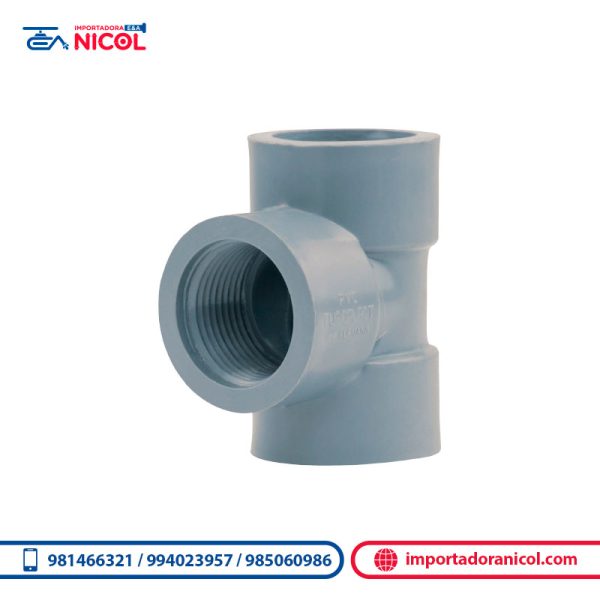 Tee PVC agua fría con rosca