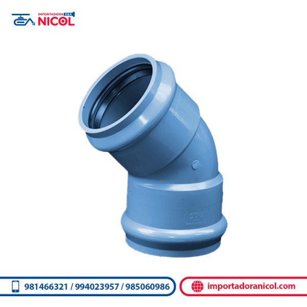Codo 45° UF inyectado PVC